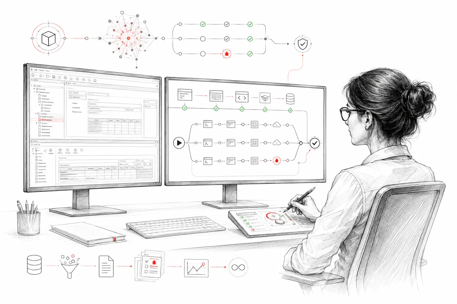 SAP QA-інженерка контролює автоматизований прогін, дефекти та quality gate