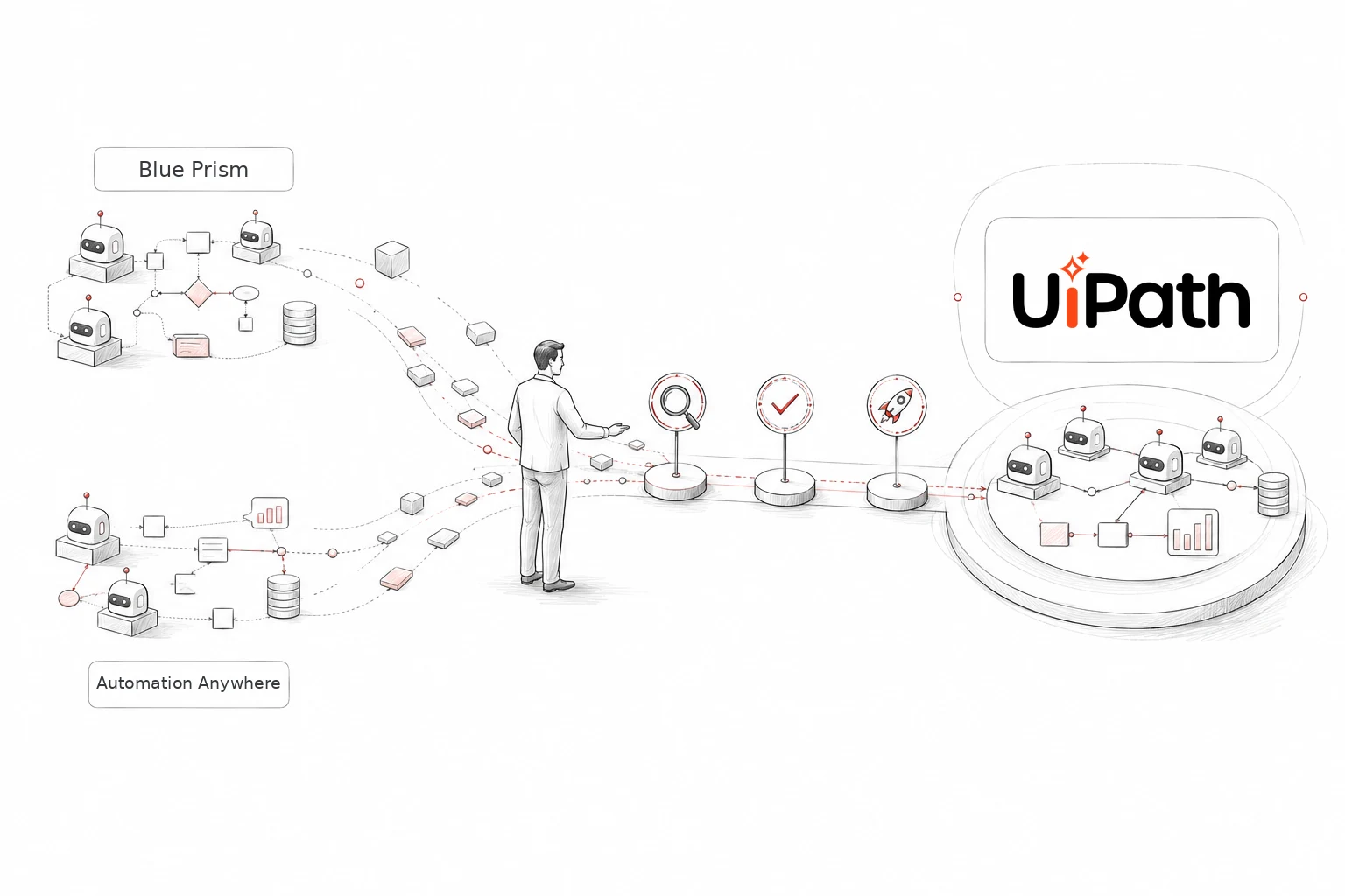 Контрольована міграція роботів із Blue Prism та Automation Anywhere на UiPath через аудит, тестування і запуск